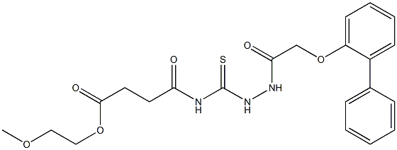 2-methoxyethyl 4-[({2-[2-([1,1'-biphenyl]-2-yloxy)acetyl]hydrazino}carbothioyl)amino]-4-oxobutanoate 구조식 이미지