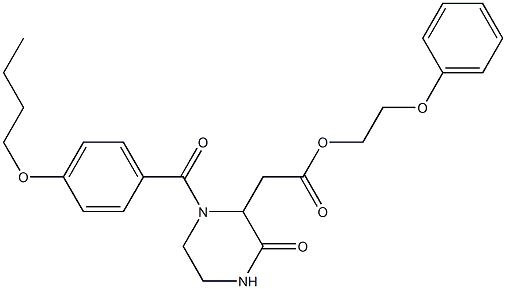 2-phenoxyethyl 2-[1-(4-butoxybenzoyl)-3-oxo-2-piperazinyl]acetate 구조식 이미지