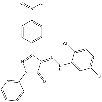 3-(4-nitrophenyl)-1-phenyl-1H-pyrazole-4,5-dione 4-[N-(2,5-dichlorophenyl)hydrazone] Structure