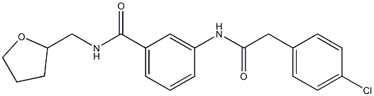 3-{[2-(4-chlorophenyl)acetyl]amino}-N-(tetrahydro-2-furanylmethyl)benzamide Structure