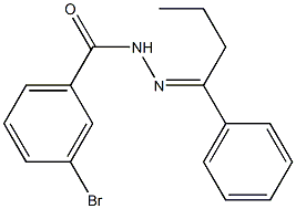 3-bromo-N'-[(E)-1-phenylbutylidene]benzohydrazide Structure