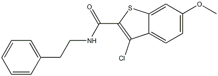 3-chloro-6-methoxy-N-phenethyl-1-benzothiophene-2-carboxamide 구조식 이미지