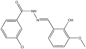 3-chloro-N'-[(E)-(2-hydroxy-3-methoxyphenyl)methylidene]benzohydrazide 구조식 이미지