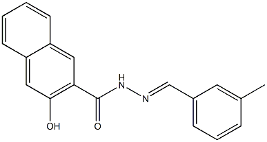 3-hydroxy-N'-[(E)-(3-methylphenyl)methylidene]-2-naphthohydrazide 구조식 이미지