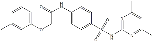 N-(4-{[(4,6-dimethyl-2-pyrimidinyl)amino]sulfonyl}phenyl)-2-(3-methylphenoxy)acetamide 구조식 이미지