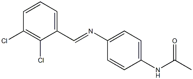 N-(4-{[(E)-(2,3-dichlorophenyl)methylidene]amino}phenyl)acetamide 구조식 이미지