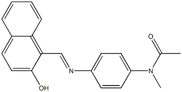 N-(4-{[(E)-(2-hydroxy-1-naphthyl)methylidene]amino}phenyl)-N-methylacetamide 구조식 이미지