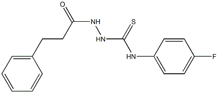 N-(4-fluorophenyl)-2-(3-phenylpropanoyl)-1-hydrazinecarbothioamide 구조식 이미지