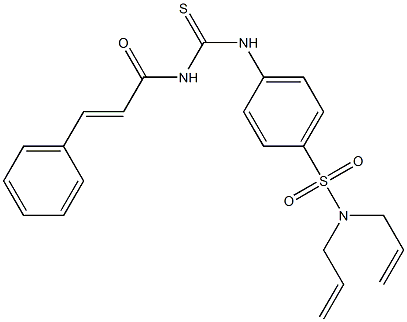 N,N-diallyl-4-[({[(E)-3-phenyl-2-propenoyl]amino}carbothioyl)amino]benzenesulfonamide 구조식 이미지