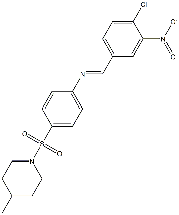 N-[(E)-(4-chloro-3-nitrophenyl)methylidene]-N-{4-[(4-methyl-1-piperidinyl)sulfonyl]phenyl}amine 구조식 이미지