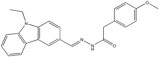 N'-[(E)-(9-ethyl-9H-carbazol-3-yl)methylidene]-2-(4-methoxyphenyl)acetohydrazide 구조식 이미지