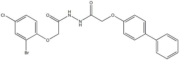 N'-[2-([1,1'-biphenyl]-4-yloxy)acetyl]-2-(2-bromo-4-chlorophenoxy)acetohydrazide 구조식 이미지