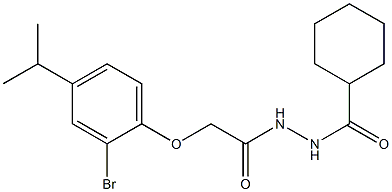 N'-[2-(2-bromo-4-isopropylphenoxy)acetyl]cyclohexanecarbohydrazide Structure