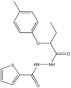 N'-[2-(4-methylphenoxy)butanoyl]-2-thiophenecarbohydrazide 구조식 이미지