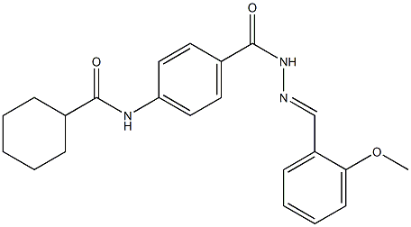 N-[4-({2-[(E)-(2-methoxyphenyl)methylidene]hydrazino}carbonyl)phenyl]cyclohexanecarboxamide 구조식 이미지