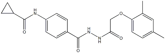 N-[4-({2-[2-(2,4-dimethylphenoxy)acetyl]hydrazino}carbonyl)phenyl]cyclopropanecarboxamide 구조식 이미지