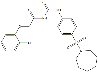 N-[4-(1-azepanylsulfonyl)phenyl]-N'-[2-(2-chlorophenoxy)acetyl]thiourea 구조식 이미지