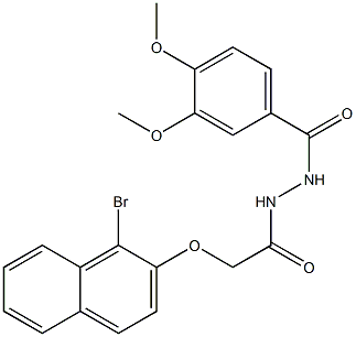 N'-{2-[(1-bromo-2-naphthyl)oxy]acetyl}-3,4-dimethoxybenzohydrazide 구조식 이미지