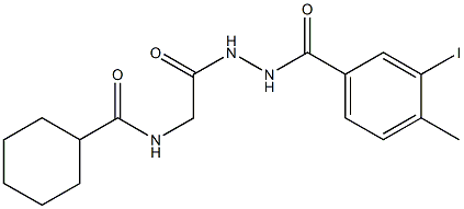 N-{2-[2-(3-iodo-4-methylbenzoyl)hydrazino]-2-oxoethyl}cyclohexanecarboxamide 구조식 이미지