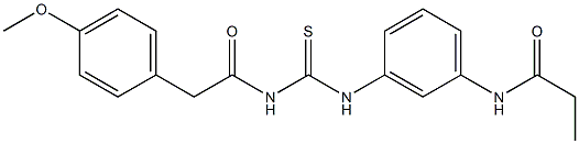 N-{3-[({[2-(4-methoxyphenyl)acetyl]amino}carbothioyl)amino]phenyl}propanamide Structure