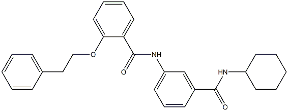 N-{3-[(cyclohexylamino)carbonyl]phenyl}-2-(phenethyloxy)benzamide 구조식 이미지