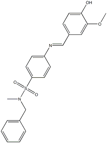 N-benzyl-4-{[(E)-(4-hydroxy-3-methoxyphenyl)methylidene]amino}-N-methylbenzenesulfonamide Structure