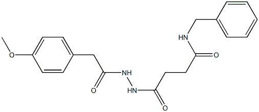 N-benzyl-4-{2-[2-(4-methoxyphenyl)acetyl]hydrazino}-4-oxobutanamide 구조식 이미지