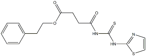 phenethyl 4-oxo-4-{[(1,3-thiazol-2-ylamino)carbothioyl]amino}butanoate Structure