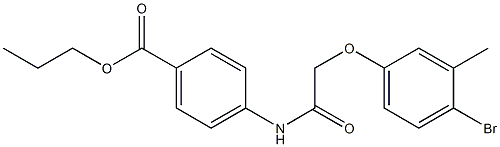 propyl 4-{[2-(4-bromo-3-methylphenoxy)acetyl]amino}benzoate Structure