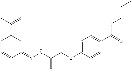 propyl 4-{2-[2-(5-isopropenyl-2-methyl-2-cyclohexen-1-ylidene)hydrazino]-2-oxoethoxy}benzoate Structure