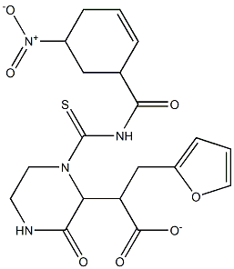 tetrahydro-2-furanylmethyl 2-(1-{[(3-nitrobenzoyl)amino]carbothioyl}-3-oxo-2-piperazinyl)acetate 구조식 이미지
