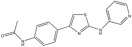 N-{4-[2-(3-pyridinylamino)-1,3-thiazol-4-yl]phenyl}acetamide Structure