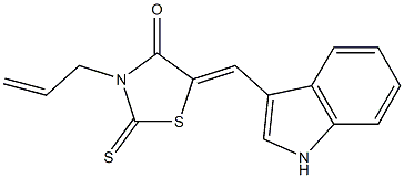 3-allyl-5-[(E)-1H-indol-3-ylmethylidene]-2-thioxo-1,3-thiazolan-4-one Structure