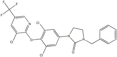 1-benzyl-3-(3,5-dichloro-4-{[3-chloro-5-(trifluoromethyl)-2-pyridinyl]oxy}phenyl)tetrahydro-2H-imidazol-2-one 구조식 이미지