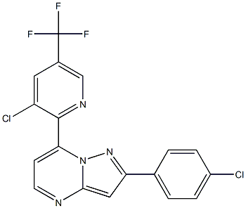 2-(4-chlorophenyl)-7-[3-chloro-5-(trifluoromethyl)-2-pyridinyl]pyrazolo[1,5-a]pyrimidine 구조식 이미지