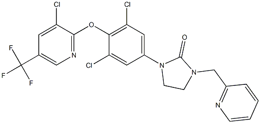 1-(3,5-dichloro-4-{[3-chloro-5-(trifluoromethyl)-2-pyridinyl]oxy}phenyl)-3-(2-pyridinylmethyl)tetrahydro-2H-imidazol-2-one Structure