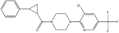 {4-[3-chloro-5-(trifluoromethyl)-2-pyridinyl]piperazino}(2-phenylcyclopropyl)methanone 구조식 이미지