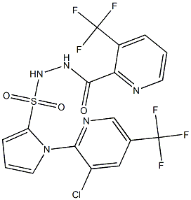 1-[3-chloro-5-(trifluoromethyl)-2-pyridinyl]-N'-{[3-(trifluoromethyl)-2-pyridinyl]carbonyl}-1H-pyrrole-2-sulfonohydrazide 구조식 이미지