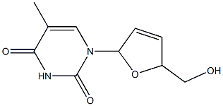 1-[5-(hydroxymethyl)-2,5-dihydro-2-furanyl]-5-methyl-2,4(1H,3H)-pyrimidinedione 구조식 이미지