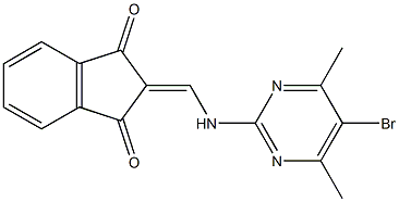 2-{[(5-bromo-4,6-dimethyl-2-pyrimidinyl)amino]methylene}-1H-indene-1,3(2H)-dione Structure