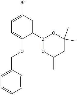 2-(2-Benzyloxy-5-bromophenyl)-4,4,6-trimethyl-1,3,2-dioxaborinane 구조식 이미지