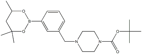 tert-Butyl 4-[3-(4,4,6-Trimethyl-1,3,2-dioxaborinan-2-yl)benzyl]piperazine-1-carboxylate Structure