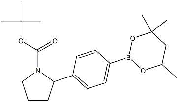 tert-Butyl 2-[4-(4,4,6-trimethyl-1,3,2-dioxaborinan-2-yl)phenyl]pyrrolidine-1-carboxylate 구조식 이미지