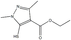 1,3-Dimethyl-5-mercapto-1H-pyrazole-4-carboxylic acid ethyl ester Structure