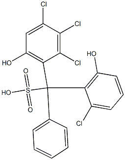 (2-Chloro-6-hydroxyphenyl)(2,3,4-trichloro-6-hydroxyphenyl)phenylmethanesulfonic acid 구조식 이미지