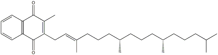 2-Methyl-3-[(2E,7S,11S)-3,7,11,15-tetramethyl-2-hexadecenyl]-1,4-naphthalenedione Structure