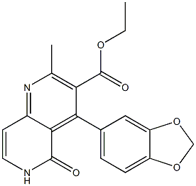 4-(1,3-Benzodioxol-5-yl)-2-methyl-5-oxo-5,6-dihydro-1,6-naphthyridine-3-carboxylic acid ethyl ester Structure