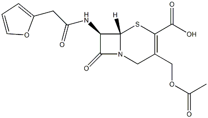 (7R)-7-[[(2-Furylmethyl)carbonyl]amino]-3-[(acetyloxy)methyl]cepham-3-ene-4-carboxylic acid 구조식 이미지