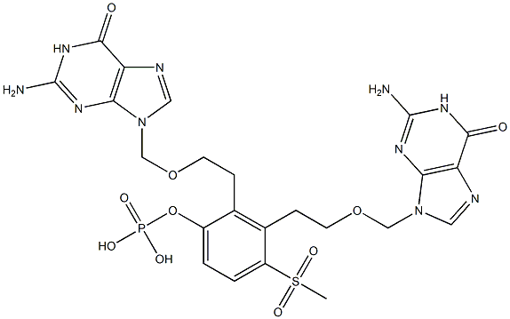 Phosphoric acid bis[2-[(2-amino-1,6-dihydro-6-oxo-9H-purin)-9-ylmethoxy]ethyl]4-methylsulfonylphenyl ester Structure