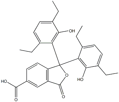 1,1-Bis-(2,5-diethyl-6-hydroxyphenyl)-1,3-dihydro-3-oxoisobenzofuran-5-carboxylic acid 구조식 이미지